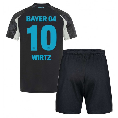 Dětský fotbalový dres Bayer Leverkusen Florian Wirtz #10 2024-25 Třetí Krátký Rukáv (+ trenýrky)